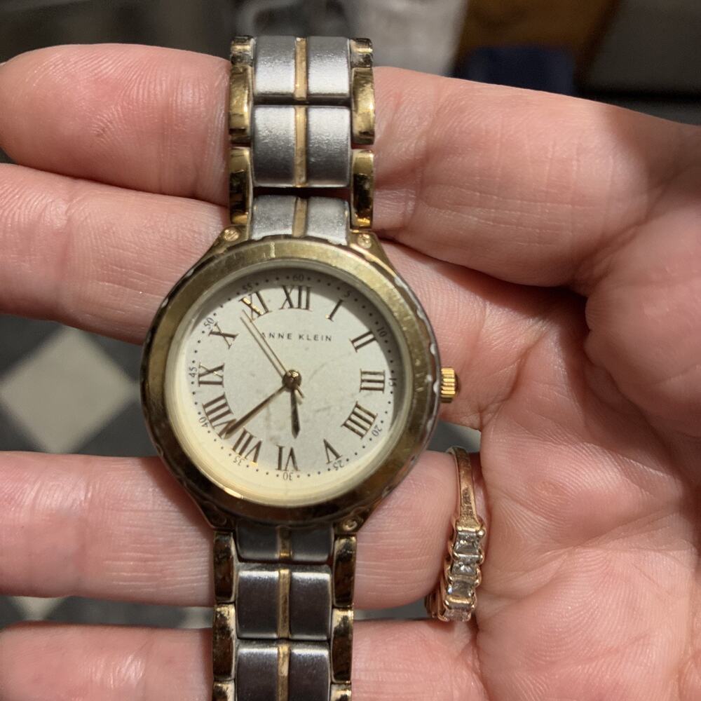Anne Klein Gold Bracelet Roman Numeral Watch Untested
